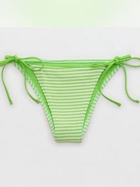 Aerie Crinkle Stripe Cheekiest Tie Bikini Bottom